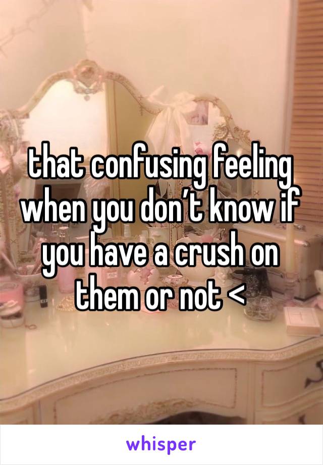 that confusing feeling when you don’t know if you have a crush on them or not <