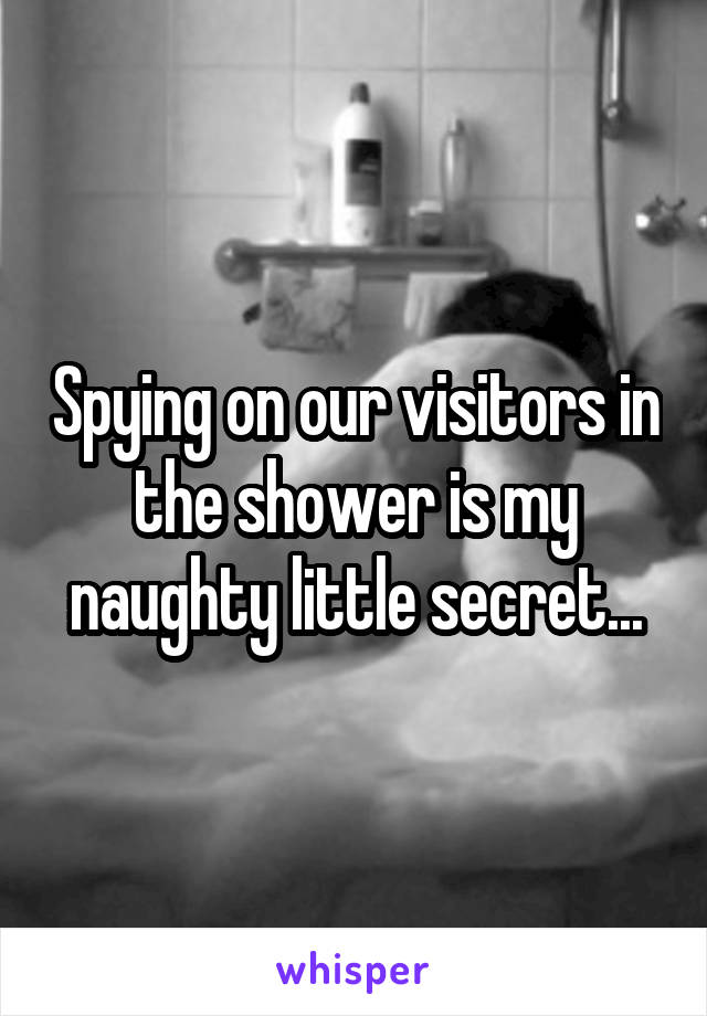 Spying on our visitors in the shower is my naughty little secret...