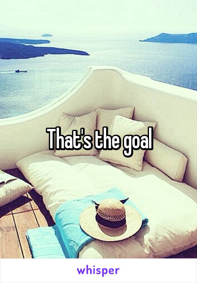 That's the goal