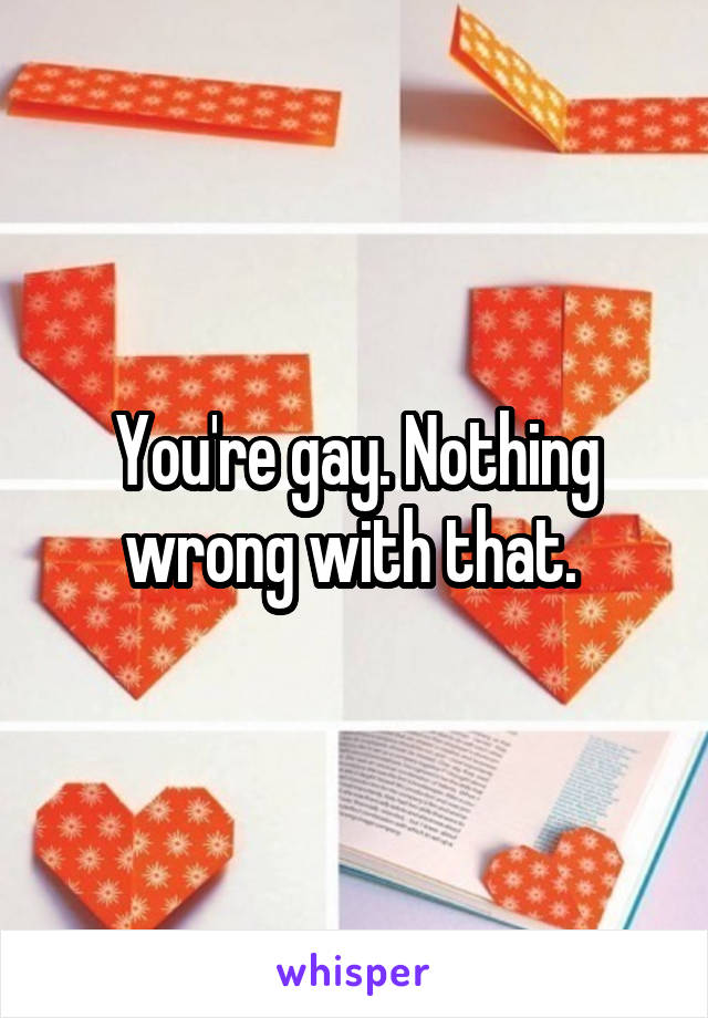 You're gay. Nothing wrong with that. 