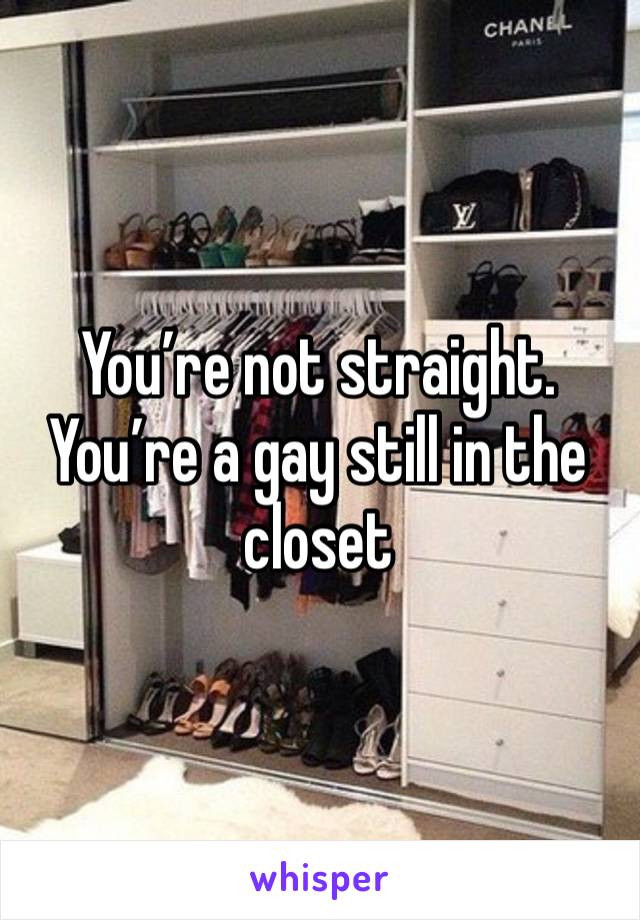 You’re not straight. You’re a gay still in the closet 