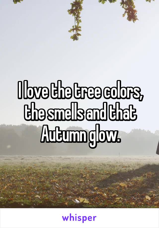 I love the tree colors, the smells and that Autumn glow.