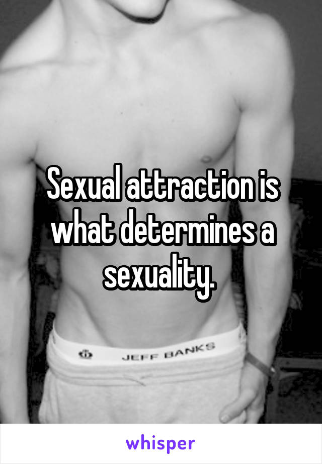 Sexual attraction is what determines a sexuality. 