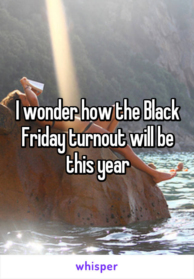 I wonder how the Black Friday turnout will be this year