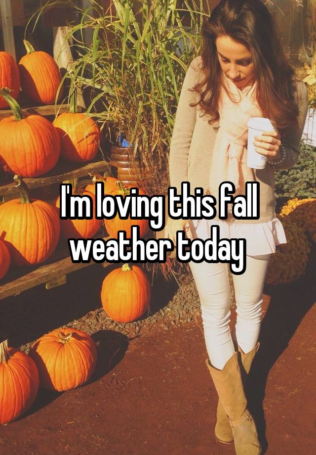 I'm loving this fall weather today 