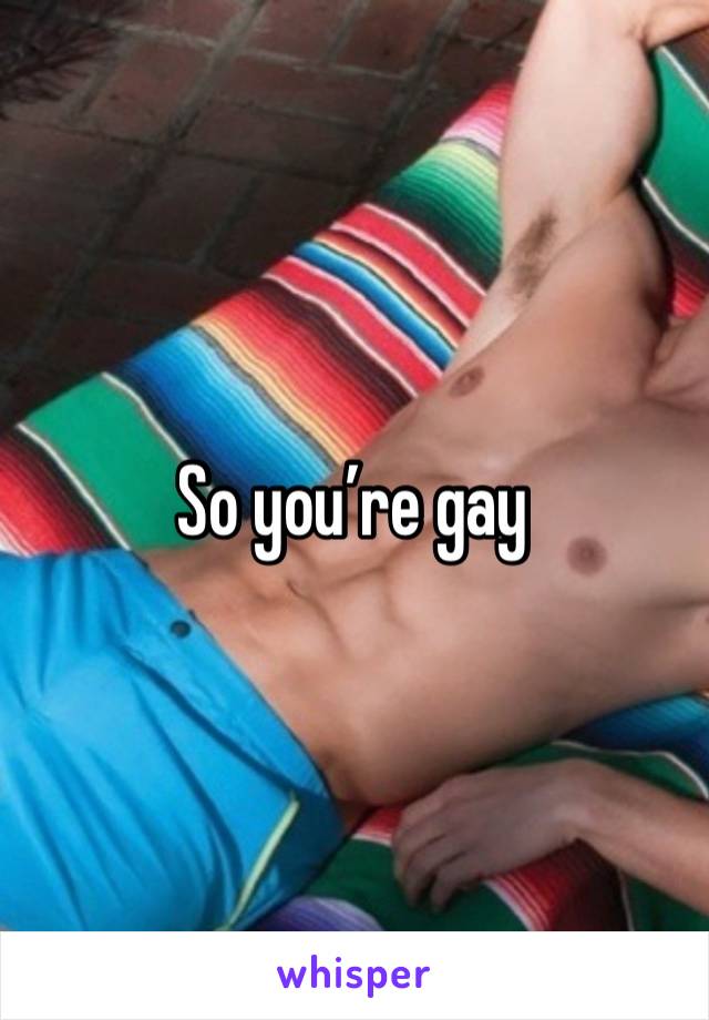 So you’re gay