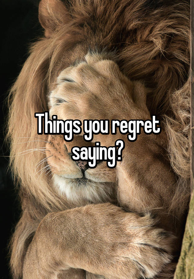 Things you regret saying?