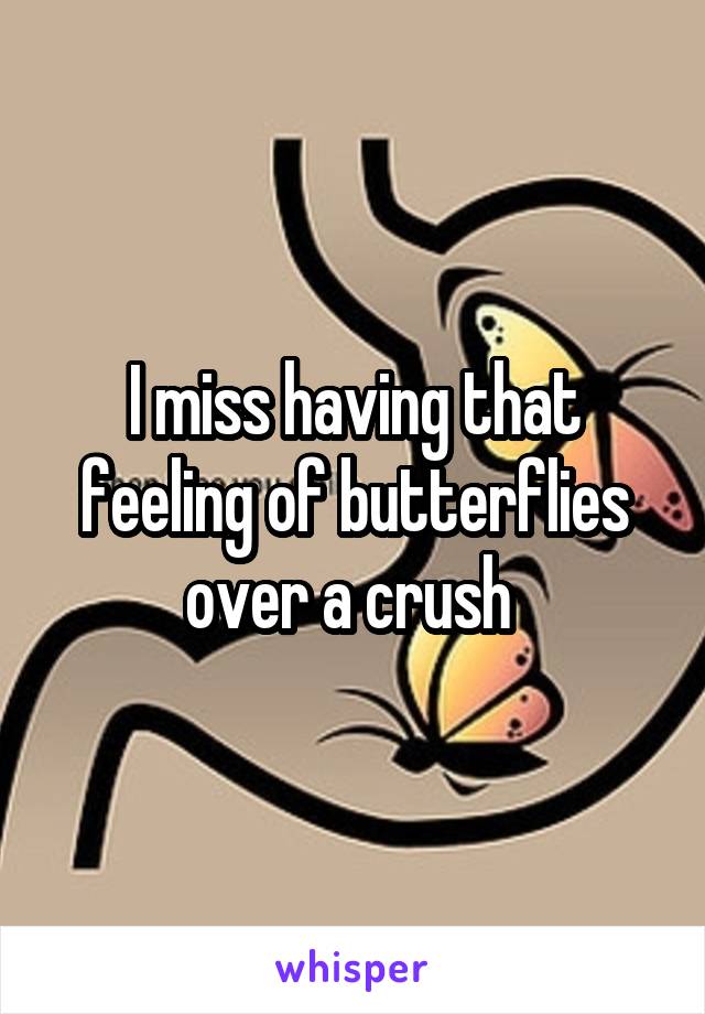 I miss having that feeling of butterflies over a crush 