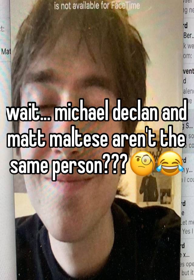 wait... michael declan and matt maltese aren't the same person???🧐😂