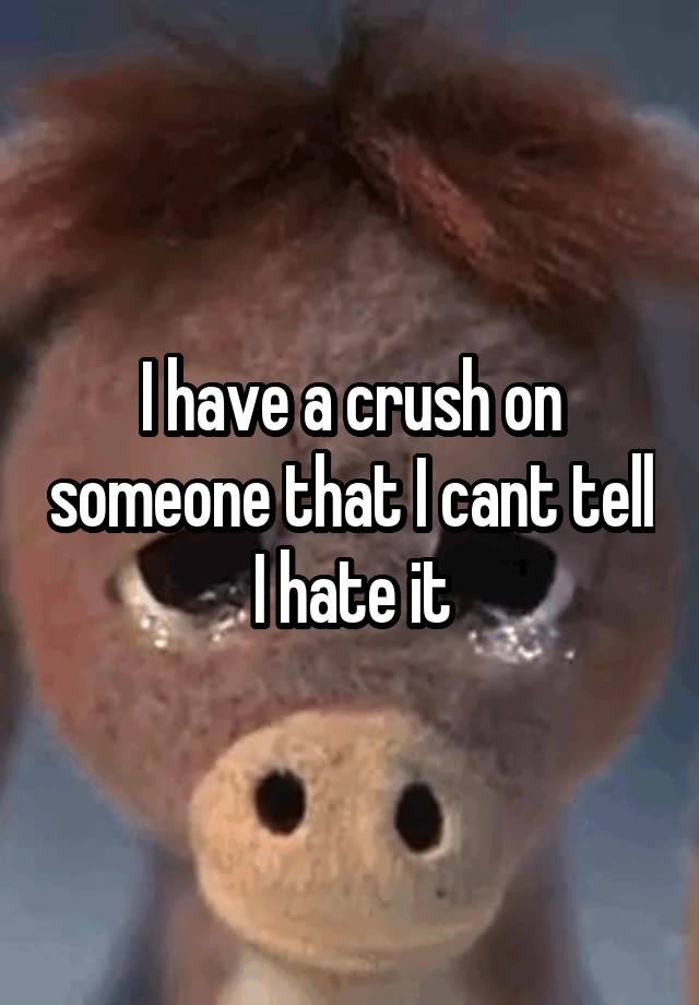 I have a crush on someone that I cant tell I hate it