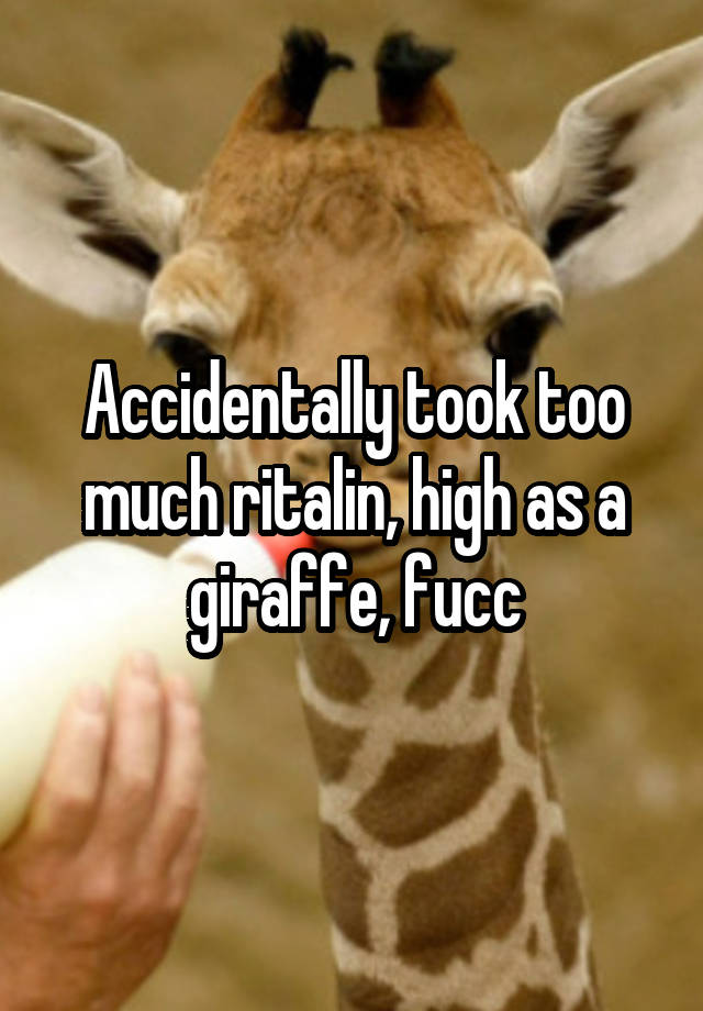 Accidentally took too much ritalin, high as a giraffe, fucc