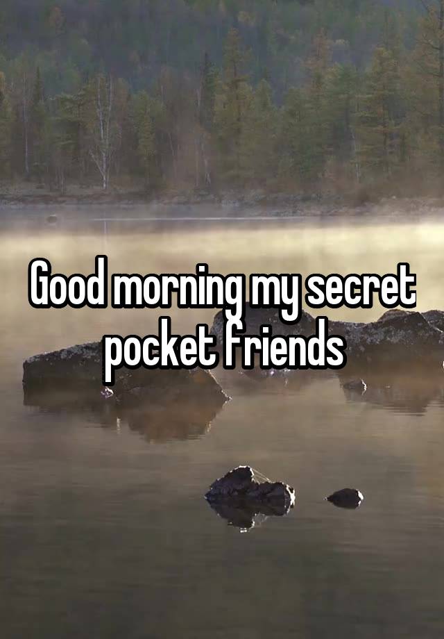 Good morning my secret pocket friends