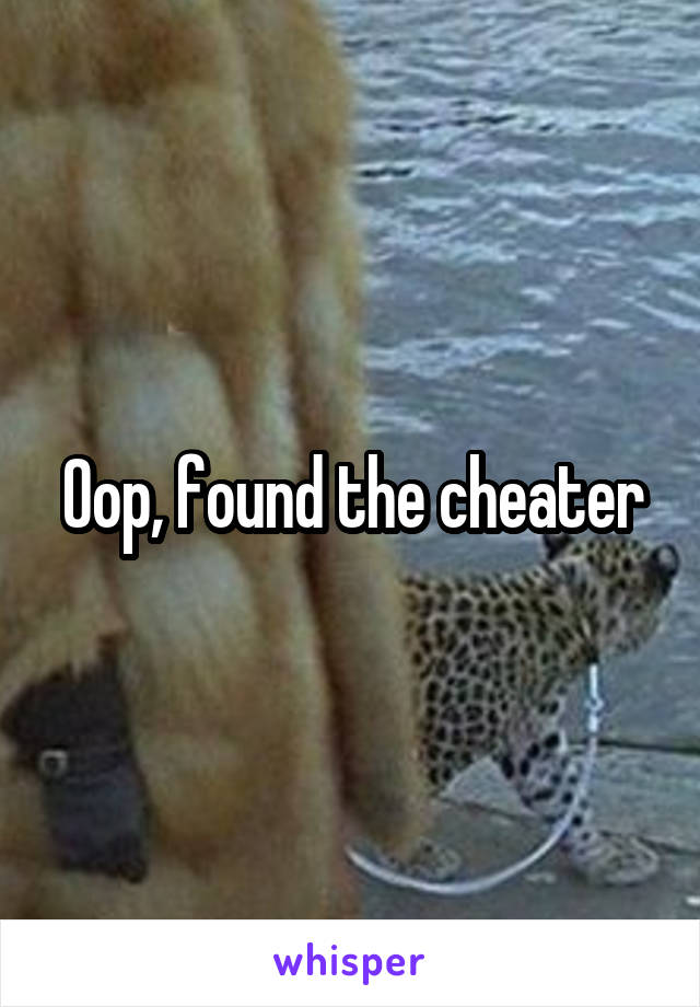 Oop, found the cheater