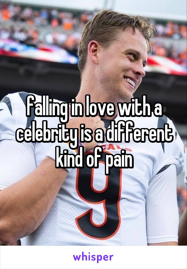 falling in love with a celebrity is a different kind of pain