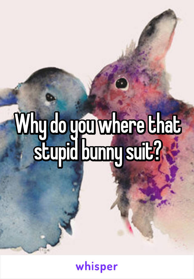 Why do you where that stupid bunny suit?