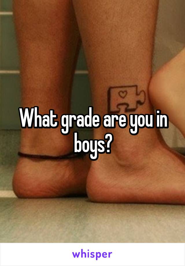 What grade are you in boys?