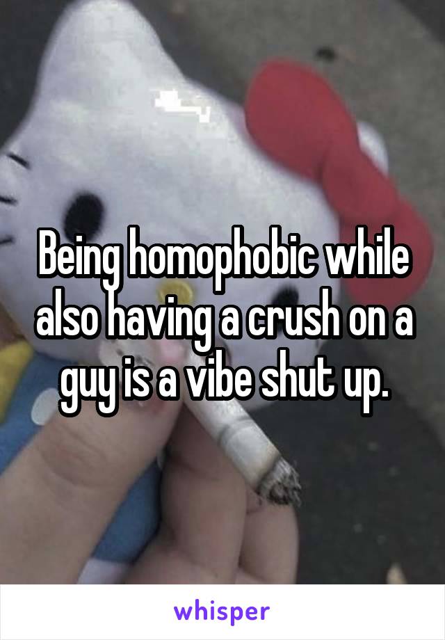 Being homophobic while also having a crush on a guy is a vibe shut up.