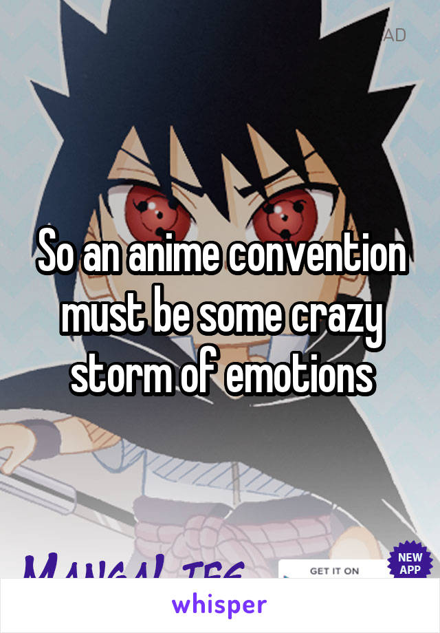 So an anime convention must be some crazy storm of emotions