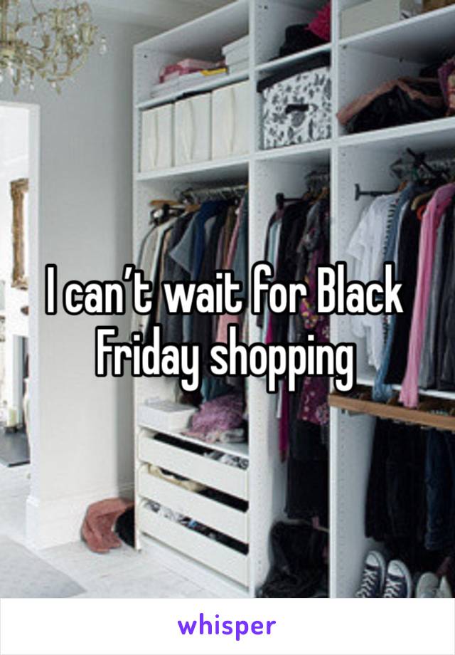 I can’t wait for Black Friday shopping 