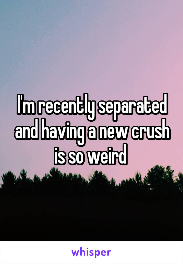 I'm recently separated and having a new crush is so weird 