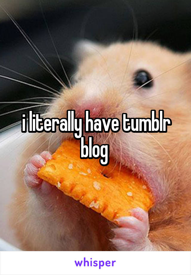 i literally have tumblr blog 