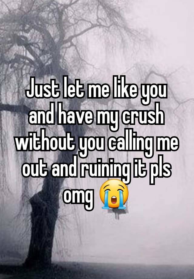 Just let me like you and have my crush without you calling me out and ruining it pls omg 😭