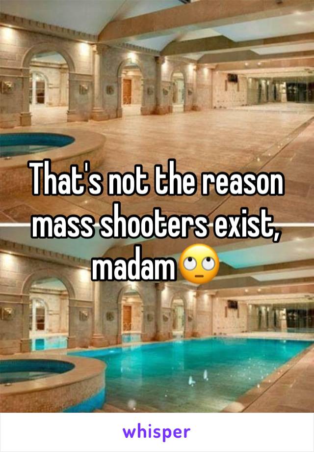 That's not the reason mass shooters exist, madam🙄