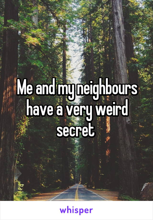 Me and my neighbours have a very weird secret 