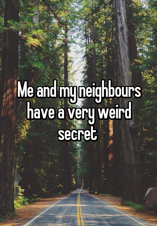 Me and my neighbours have a very weird secret 