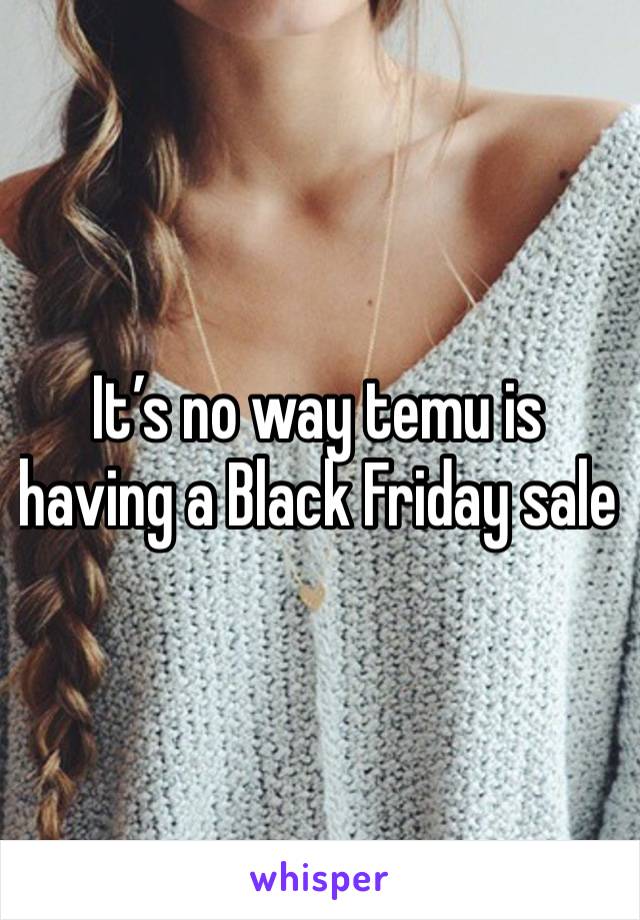 It’s no way temu is having a Black Friday sale 