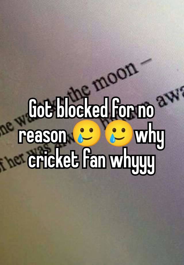 Got blocked for no reason 🥲🥲why cricket fan whyyy