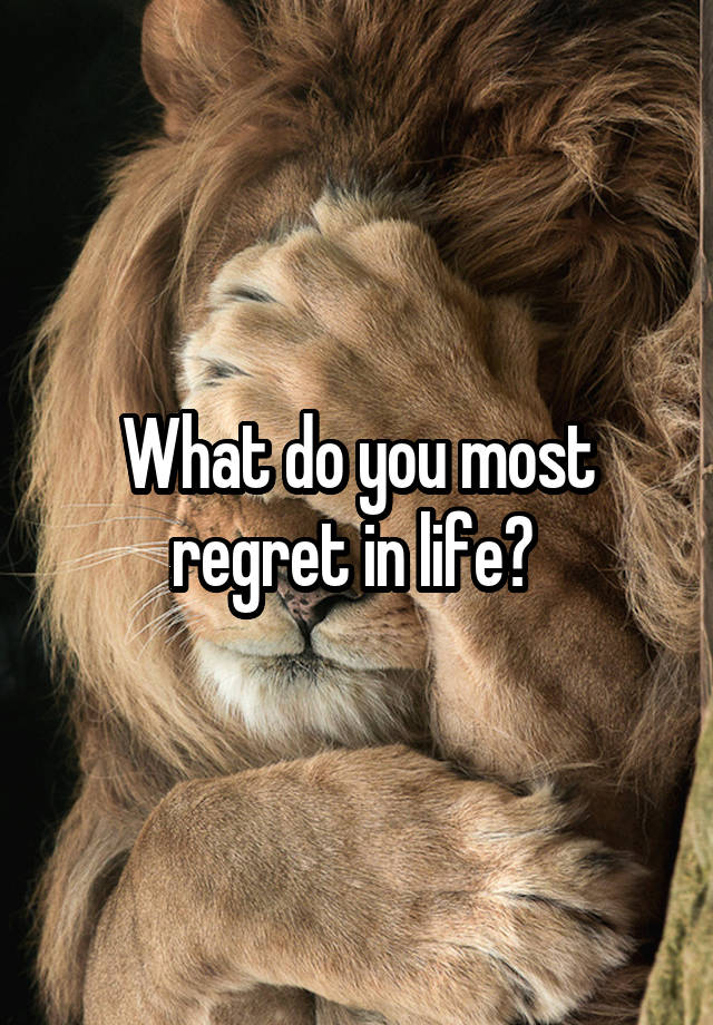 What do you most regret in life? 