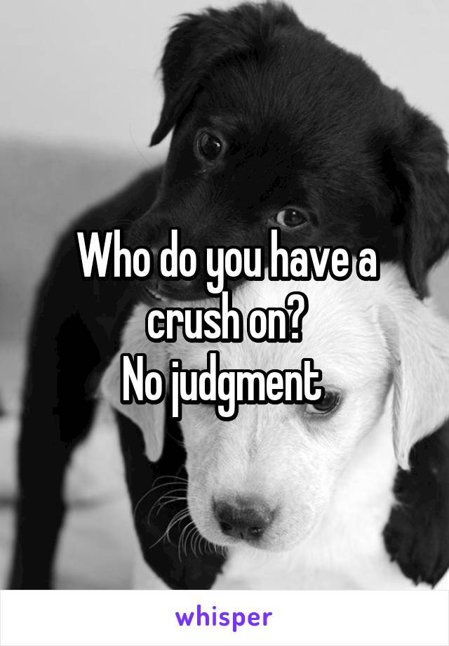 Who do you have a crush on?
No judgment 