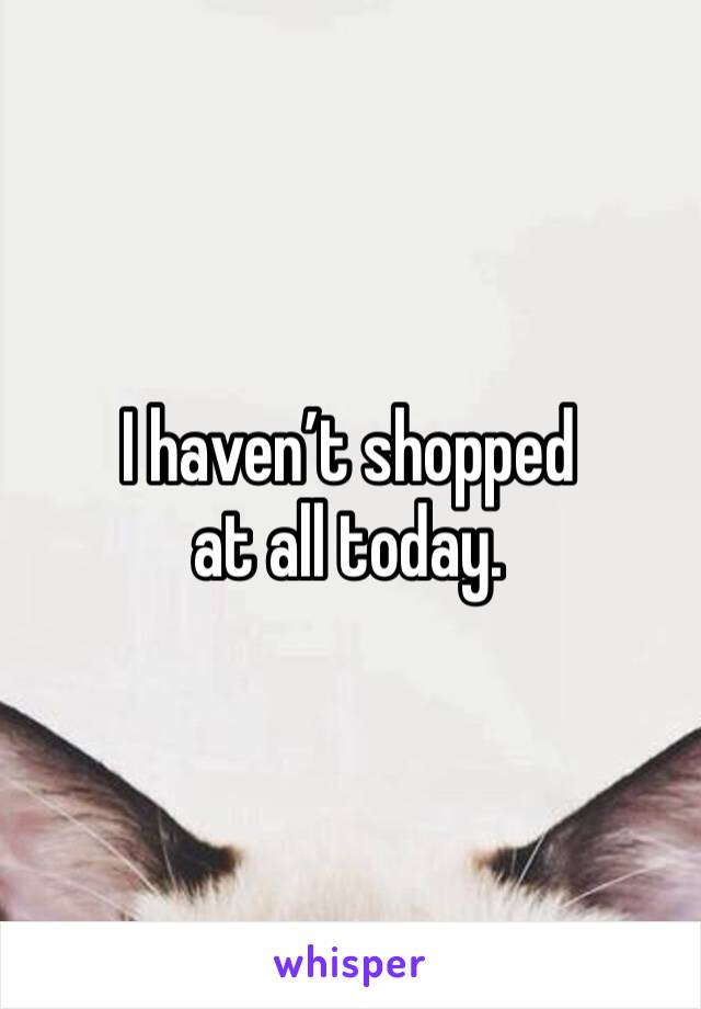 I haven’t shopped 
at all today. 