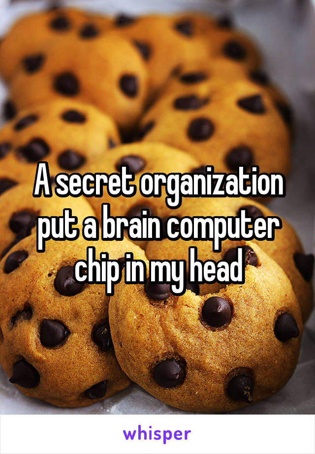 A secret organization put a brain computer chip in my head