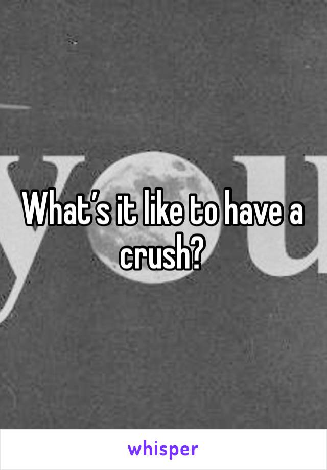 What’s it like to have a crush?