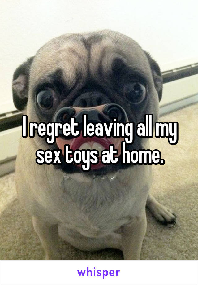 I regret leaving all my sex toys at home.