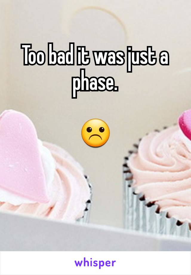 Too bad it was just a phase.

☹