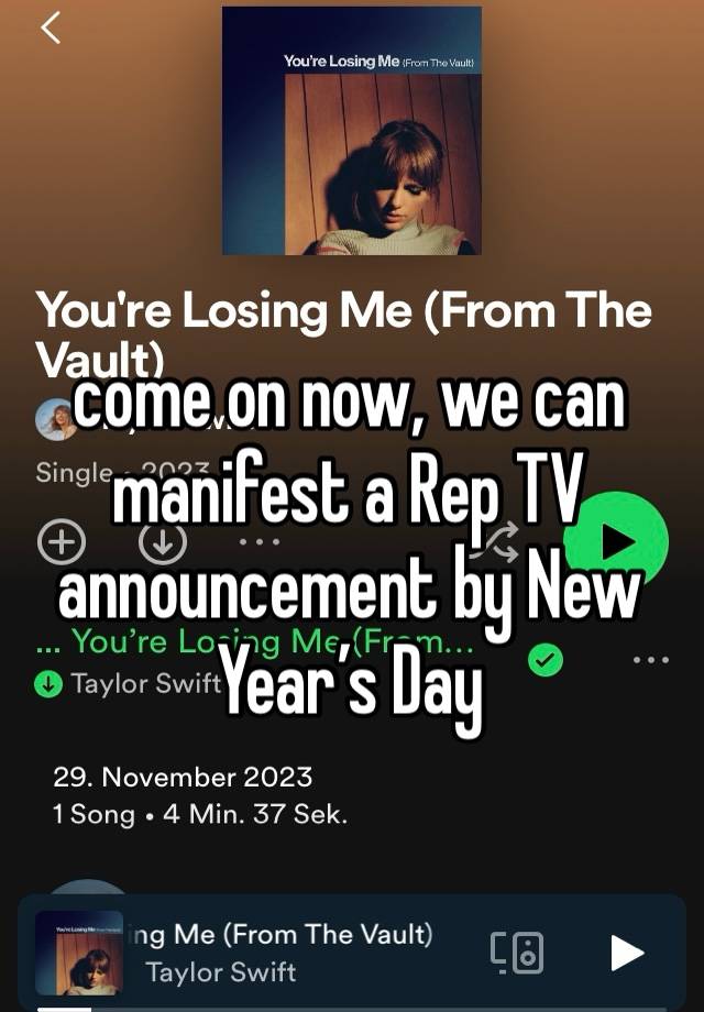 come on now, we can manifest a Rep TV announcement by New Year’s Day
