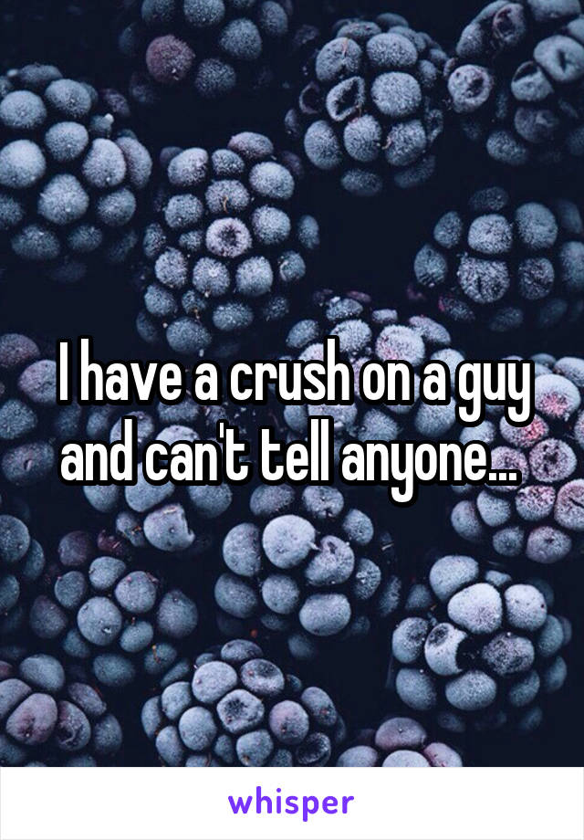 I have a crush on a guy and can't tell anyone... 