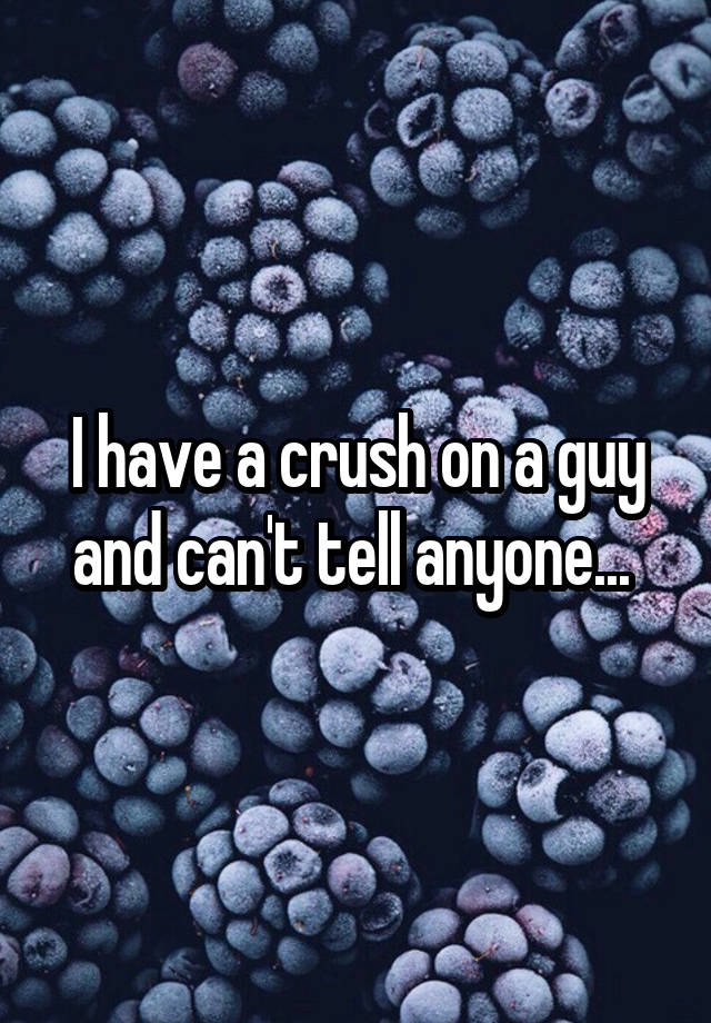 I have a crush on a guy and can't tell anyone... 