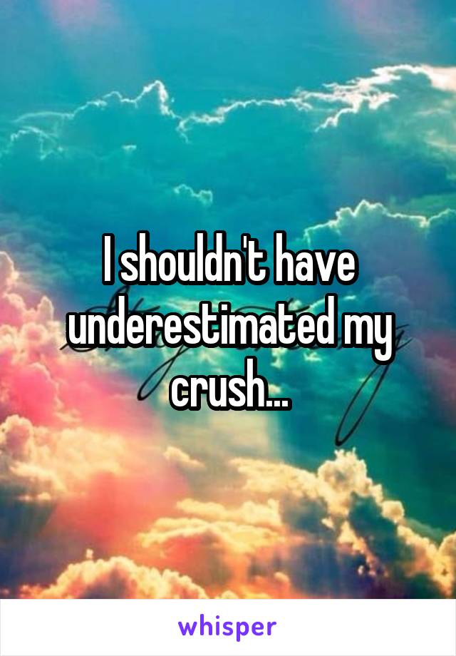 I shouldn't have underestimated my crush...