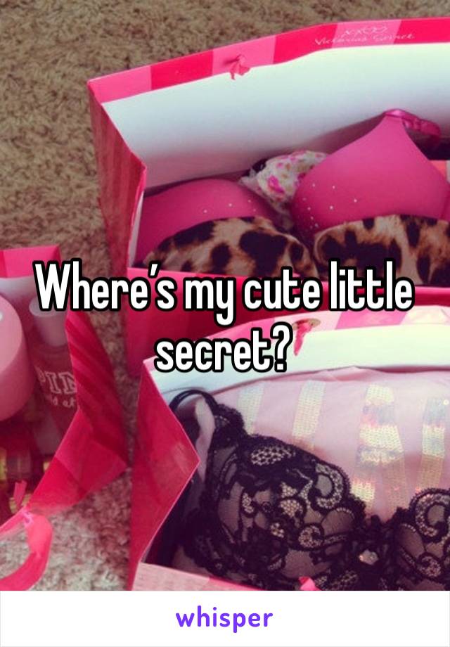 Where’s my cute little secret?