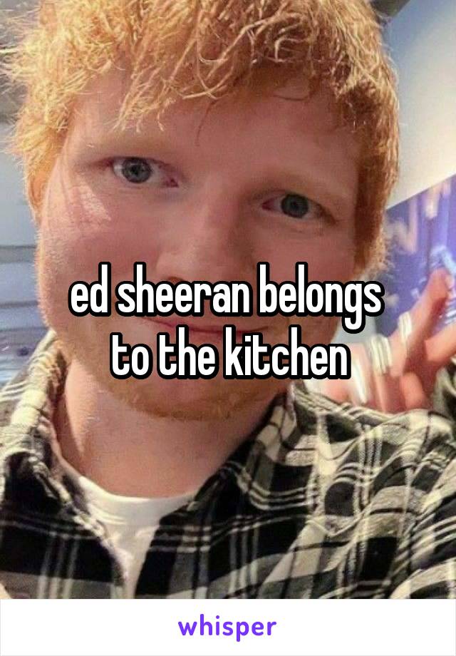 ed sheeran belongs 
to the kitchen