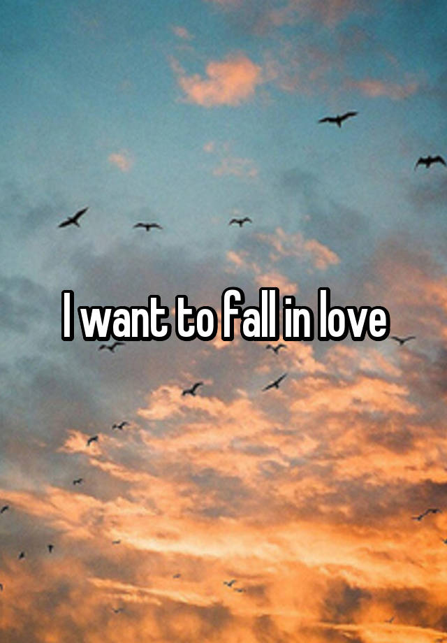 I want to fall in love