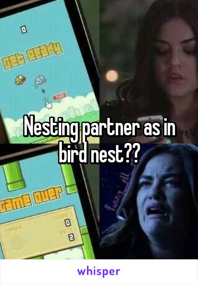 Nesting partner as in bird nest??
