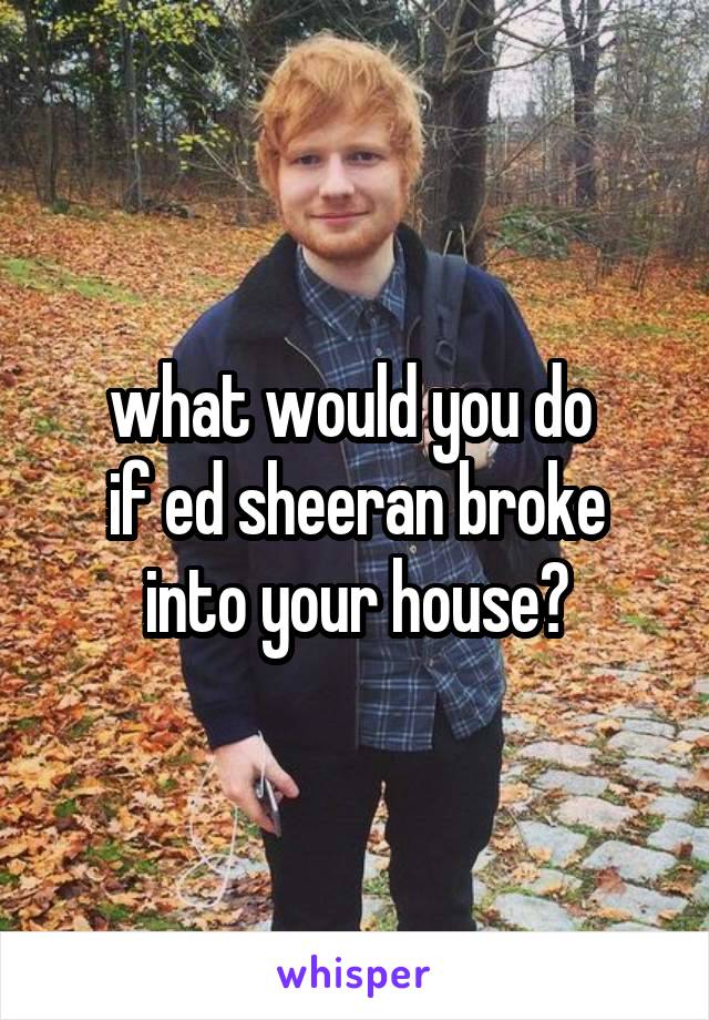 what would you do 
if ed sheeran broke into your house?