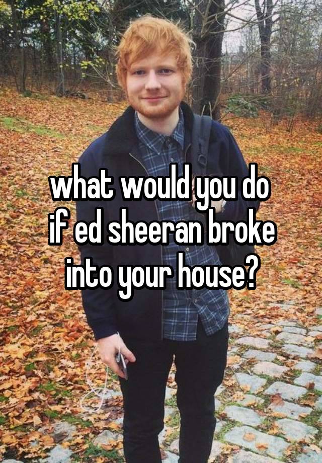 what would you do 
if ed sheeran broke into your house?