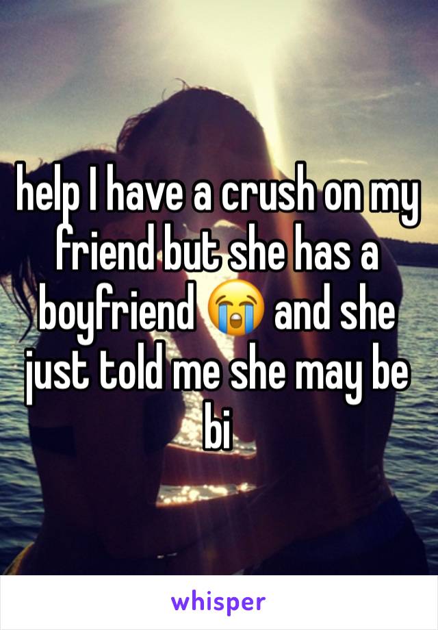 help I have a crush on my friend but she has a boyfriend 😭 and she just told me she may be bi