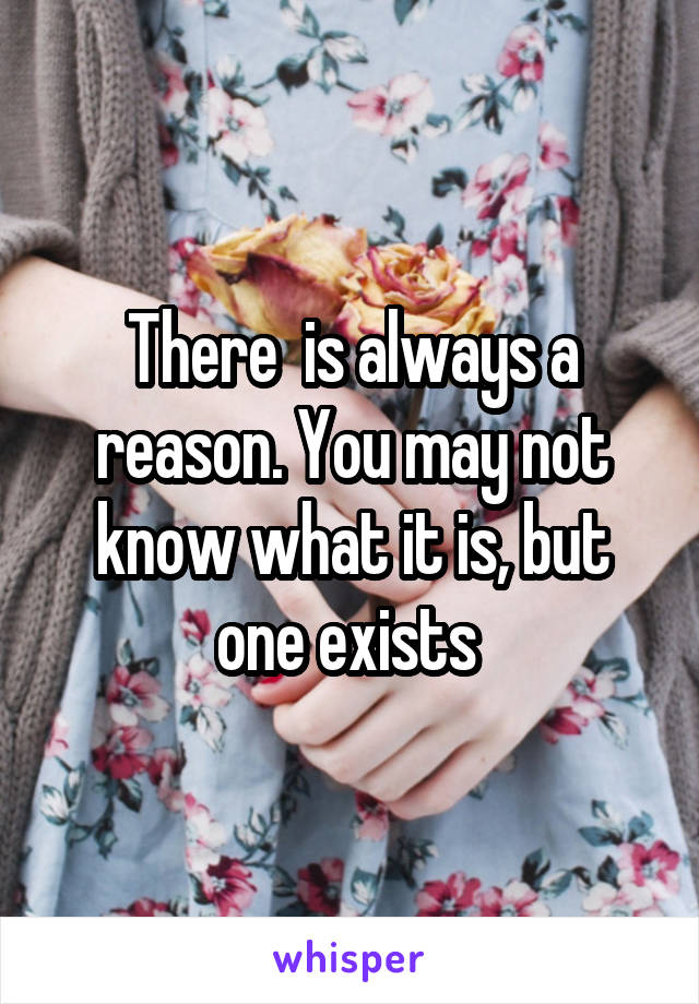 There  is always a reason. You may not know what it is, but one exists 